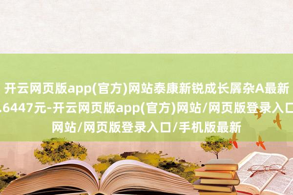 开云网页版app(官方)网站泰康新锐成长羼杂A最新单元净值为0.6447元-开云网页版app(官方)网站/网页版登录入口/手机版最新