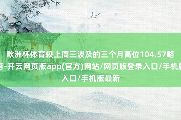 欧洲杯体育较上周三波及的三个月高位104.57略有回落-开云网页版app(官方)网站/网页版登录入口/手机版最新